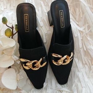 Newbella Chain-Accent Mules